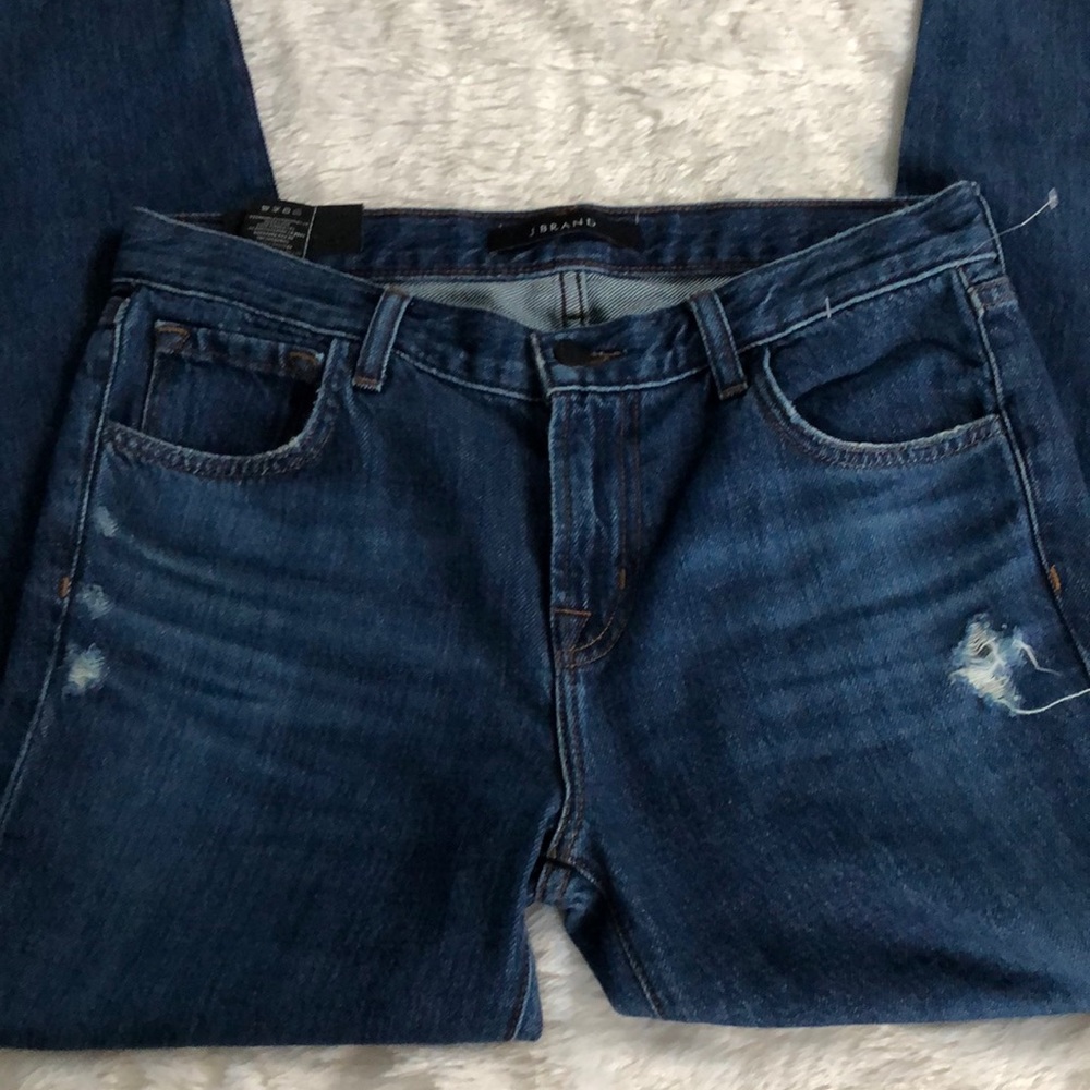 J brand distressed blue jeans. - Picture 2 of 8
